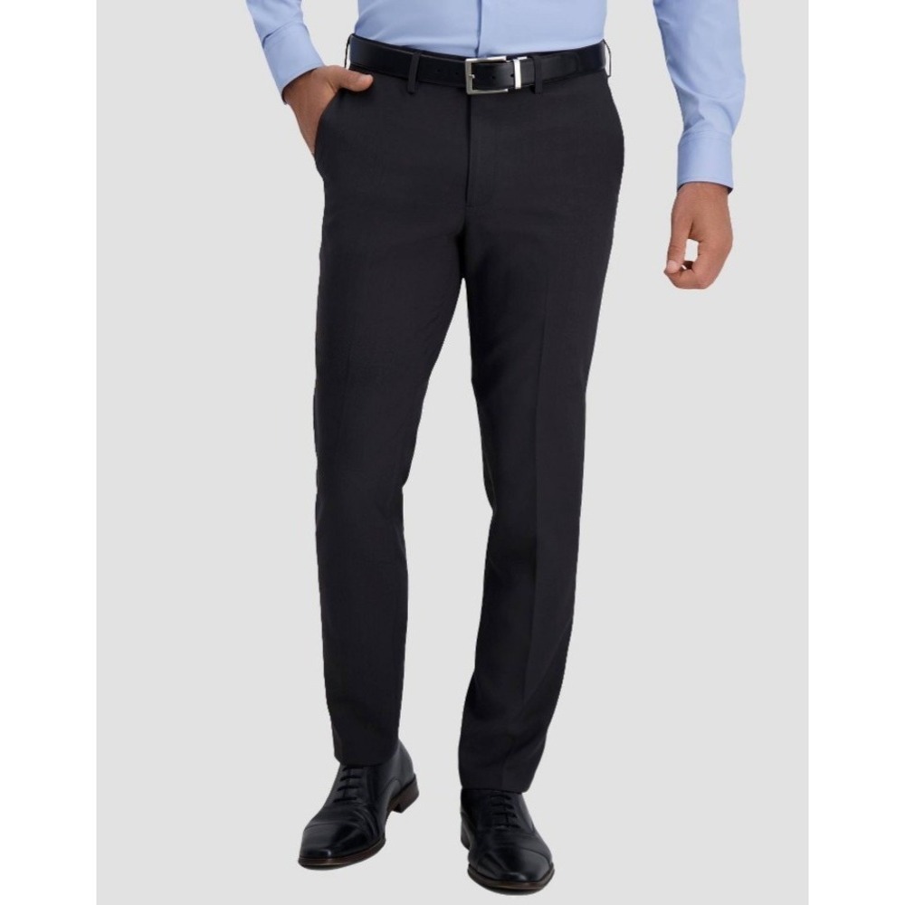 Haggar H26 Mens Performance 4-Way Stretch Slim Fit Trousers Heather Gray 28x30